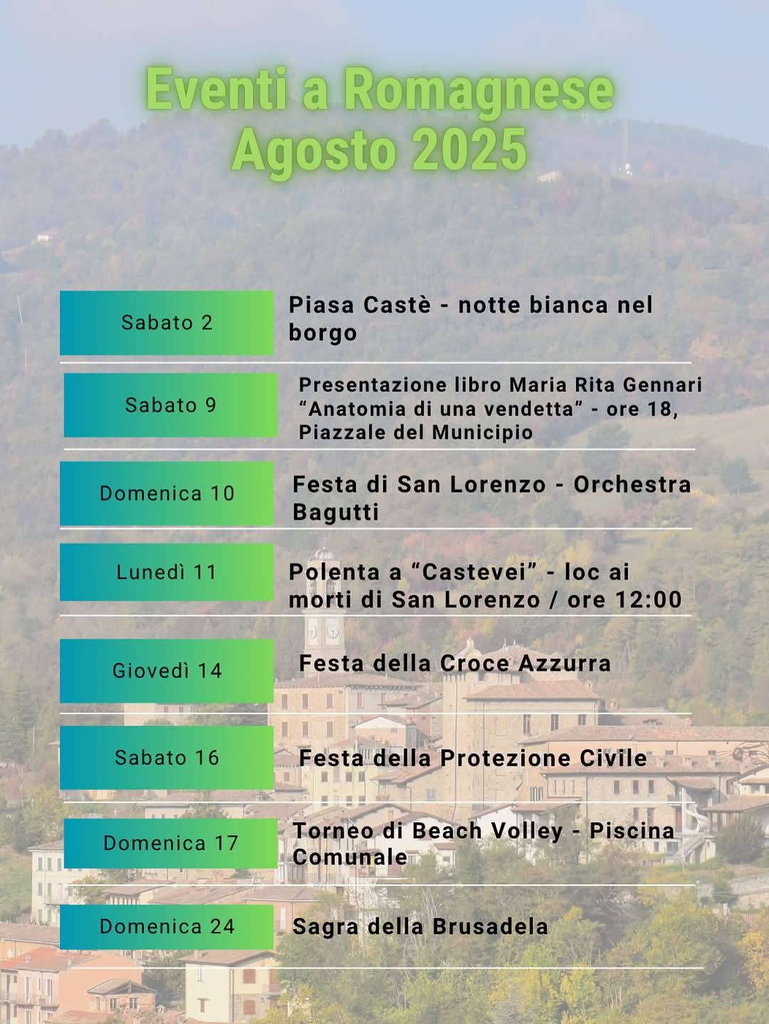 Estate a Romagnese - Eventi Agosto