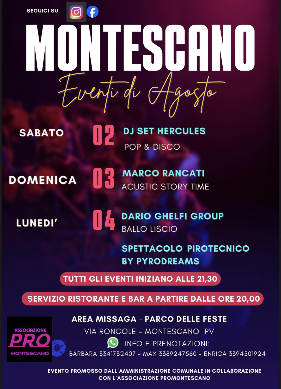 Eventi di Agosto - Montescano